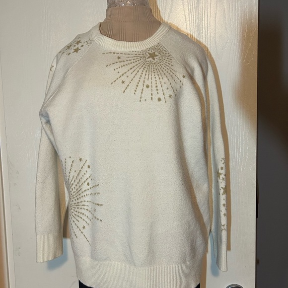 Torrid Cream Sweater with Gold Celestial Design - Picture 4 of 10